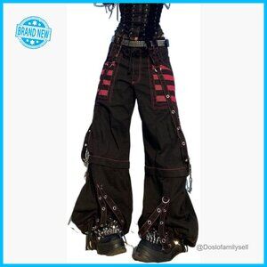 Wide Leg Jeans Y2K Grunge Punk Baggy Bell Bottom Hip Hop Street Style